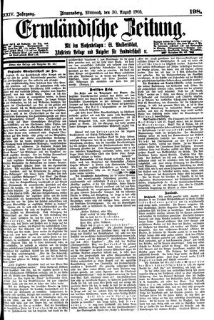 Ermländische Zeitung vom 30.08.1905