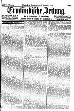 Ermländische Zeitung vom 02.09.1905