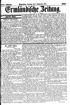 Ermländische Zeitung on Sep 3, 1905
