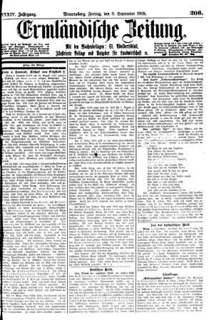Ermländische Zeitung on Sep 8, 1905