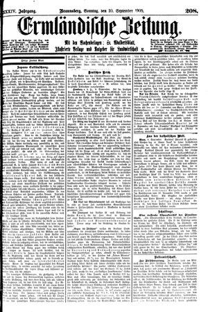 Ermländische Zeitung vom 10.09.1905