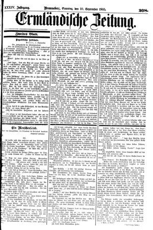 Ermländische Zeitung vom 10.09.1905