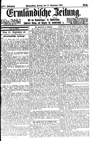Ermländische Zeitung on Sep 15, 1905