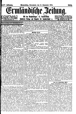 Ermländische Zeitung on Sep 16, 1905