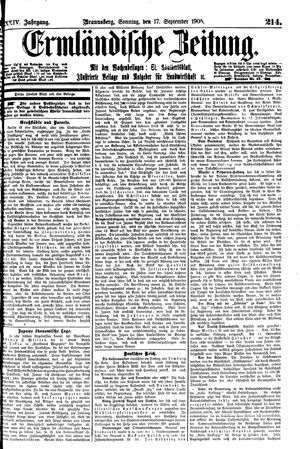 Ermländische Zeitung vom 17.09.1905