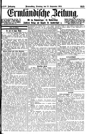 Ermländische Zeitung vom 19.09.1905