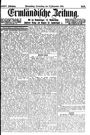 Ermländische Zeitung vom 21.09.1905
