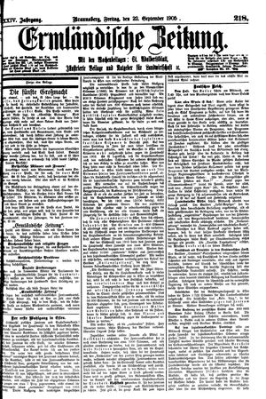 Ermländische Zeitung vom 22.09.1905