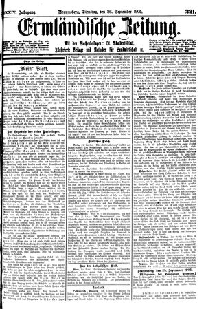 Ermländische Zeitung vom 26.09.1905