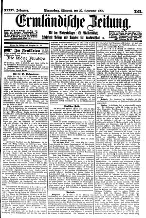 Ermländische Zeitung vom 27.09.1905