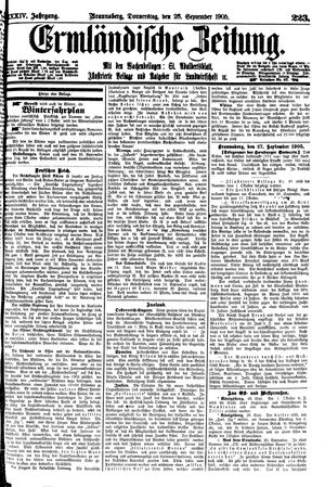 Ermländische Zeitung vom 28.09.1905