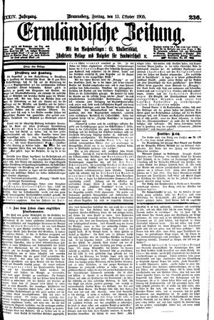 Ermländische Zeitung vom 13.10.1905