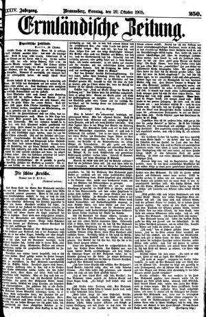 Ermländische Zeitung vom 29.10.1905