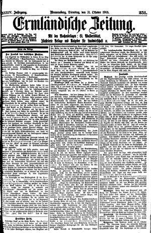 Ermländische Zeitung vom 31.10.1905