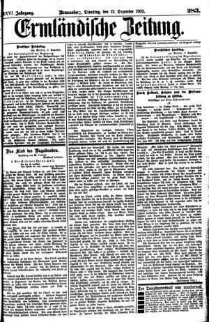 Ermländische Zeitung on Dec 12, 1905