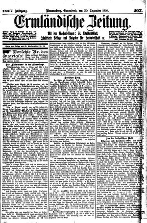 Ermländische Zeitung vom 30.12.1905