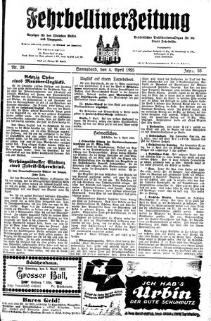 Fehrbelliner Zeitung vom 04.04.1925