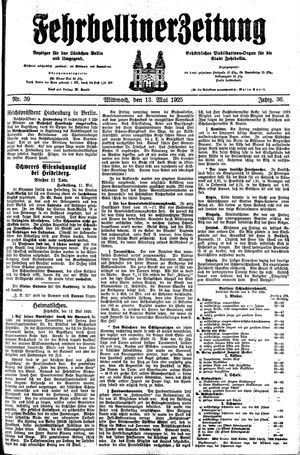 Fehrbelliner Zeitung vom 13.05.1925
