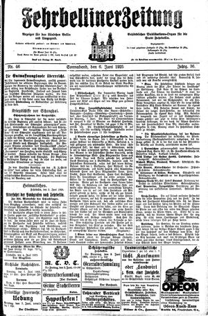 Fehrbelliner Zeitung vom 06.06.1925
