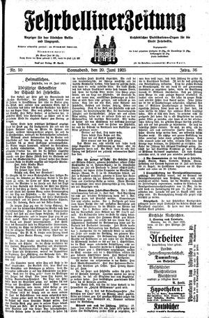 Fehrbelliner Zeitung vom 20.06.1925