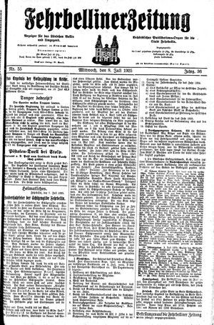 Fehrbelliner Zeitung vom 08.07.1925