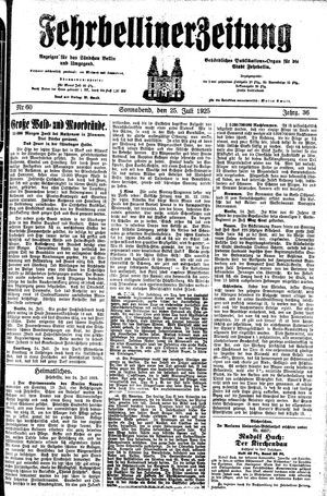 Fehrbelliner Zeitung vom 25.07.1925