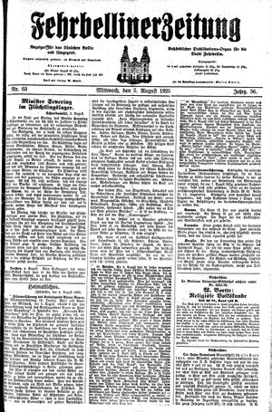 Fehrbelliner Zeitung vom 05.08.1925