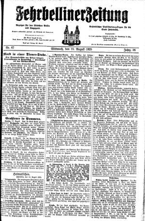 Fehrbelliner Zeitung vom 19.08.1925