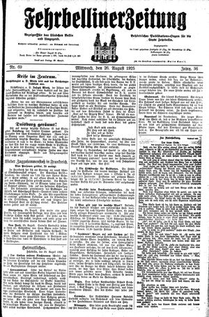 Fehrbelliner Zeitung vom 26.08.1925