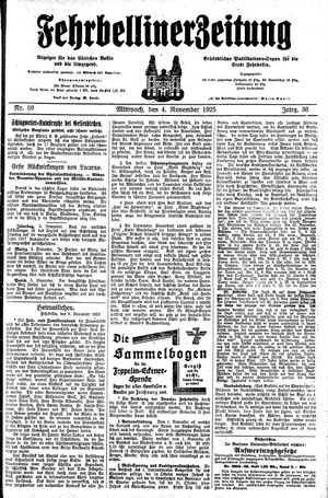 Fehrbelliner Zeitung vom 04.11.1925