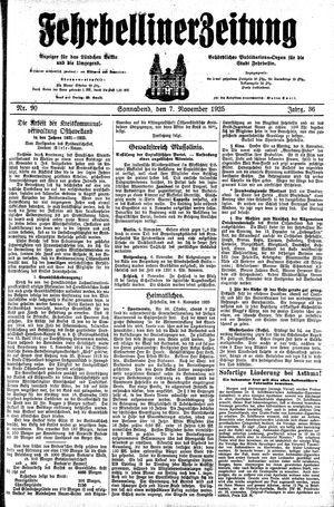 Fehrbelliner Zeitung vom 07.11.1925