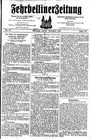 Fehrbelliner Zeitung vom 25.11.1925