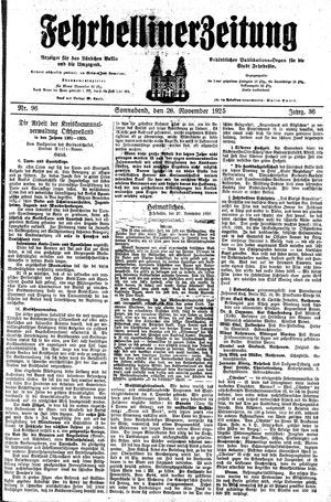 Fehrbelliner Zeitung vom 28.11.1925