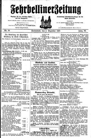 Fehrbelliner Zeitung vom 05.12.1925