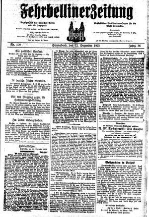 Fehrbelliner Zeitung vom 12.12.1925