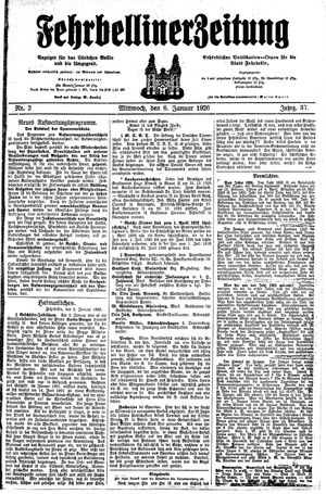 Fehrbelliner Zeitung vom 06.01.1926