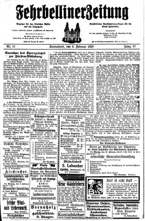 Fehrbelliner Zeitung vom 06.02.1926