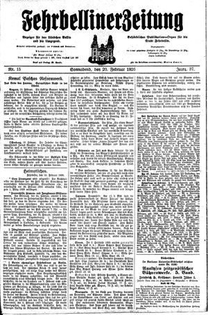 Fehrbelliner Zeitung vom 20.02.1926