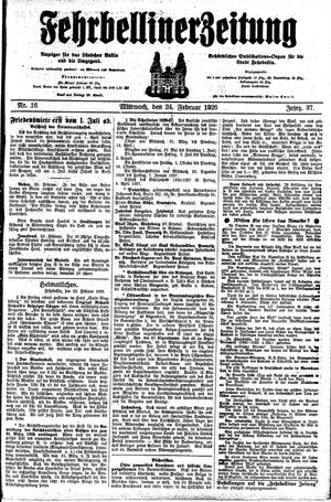 Fehrbelliner Zeitung vom 24.02.1926