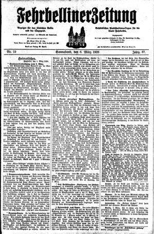 Fehrbelliner Zeitung vom 06.03.1926