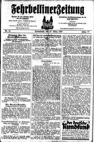 Fehrbelliner Zeitung vom 27.03.1926