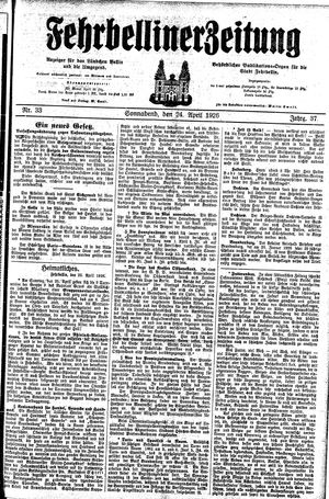 Fehrbelliner Zeitung vom 24.04.1926