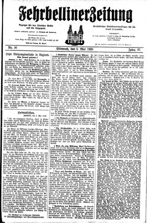 Fehrbelliner Zeitung vom 05.05.1926