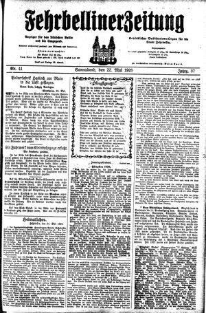 Fehrbelliner Zeitung vom 22.05.1926