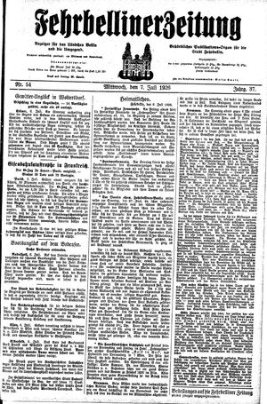 Fehrbelliner Zeitung vom 07.07.1926