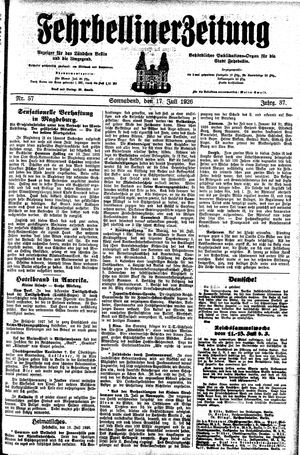 Fehrbelliner Zeitung on Jul 17, 1926