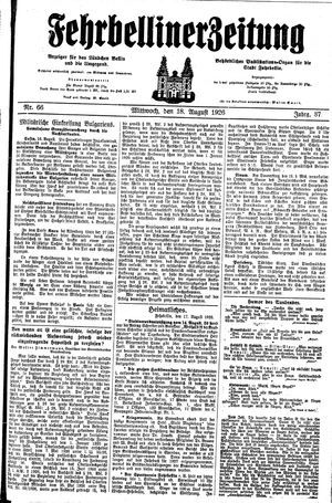 Fehrbelliner Zeitung vom 18.08.1926