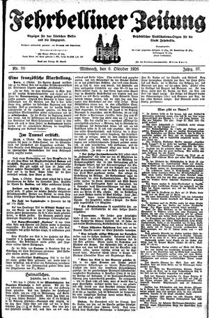 Fehrbelliner Zeitung vom 06.10.1926