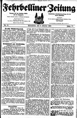 Fehrbelliner Zeitung on Oct 9, 1926