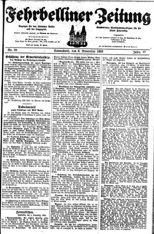 Fehrbelliner Zeitung vom 06.11.1926